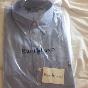 Ralph Lauren Yarmouth Light Blue Shirt 16.5x35 NWT